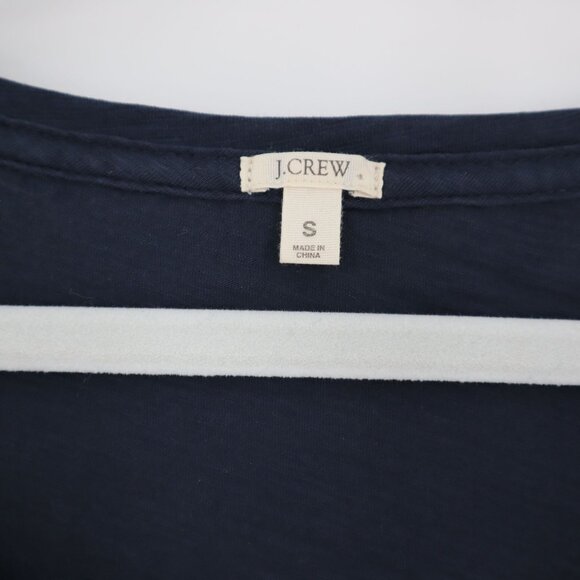 J. Crew Embellished Tee Womens S Navy Casual Weekend Grannycore Bohemian Staple - Picture 2 of 10